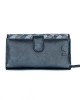 Women's Wallet with Handwoven Design - Black & Grey or Black & Tan - 1101 Women's Wallet with Handwoven Design - Black & Grey or Black & Tan - 1101