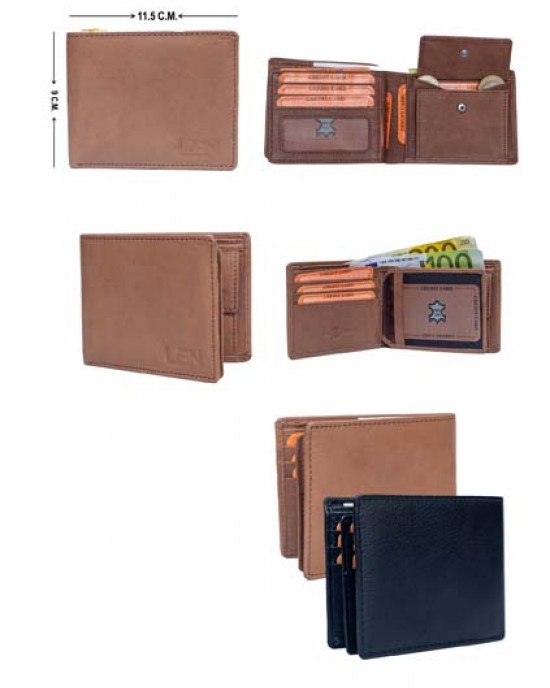 Horizontal Men's Wallet - Black or Brown - 1008 Horizontal Men's Wallet - Black or Brown - 1008