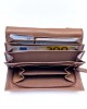 Women's Wallet with Metal Plate - Tan & Red - 1108M | RFID Protection Women's Wallet with Metal Plate - Tan & Red - 1108M | RFID Protection