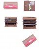 Women's Wallet with Metal Plate - Tan & Red - 1108M | RFID Protection Women's Wallet with Metal Plate - Tan & Red - 1108M | RFID Protection