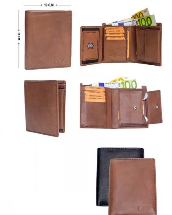 Vertical Men's Wallet - Black or Brown - 1002 Vertical Men's Wallet - Black or Brown - 1002